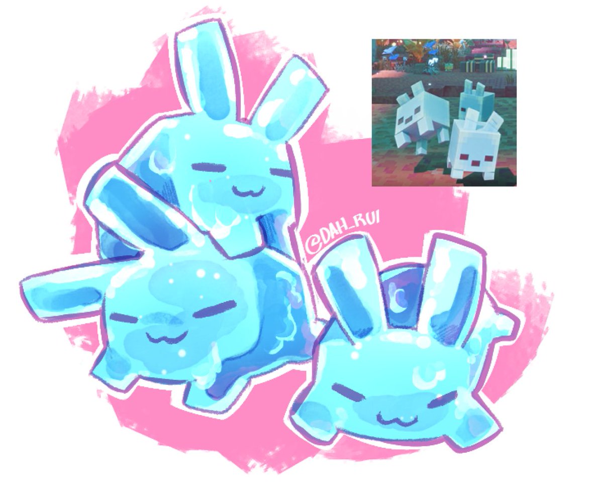 Dah_Rui's tweet photo. those bunnies in the sift from the minecraft live were so cute i had to draw them https://t.co/CQzdTlmqnH