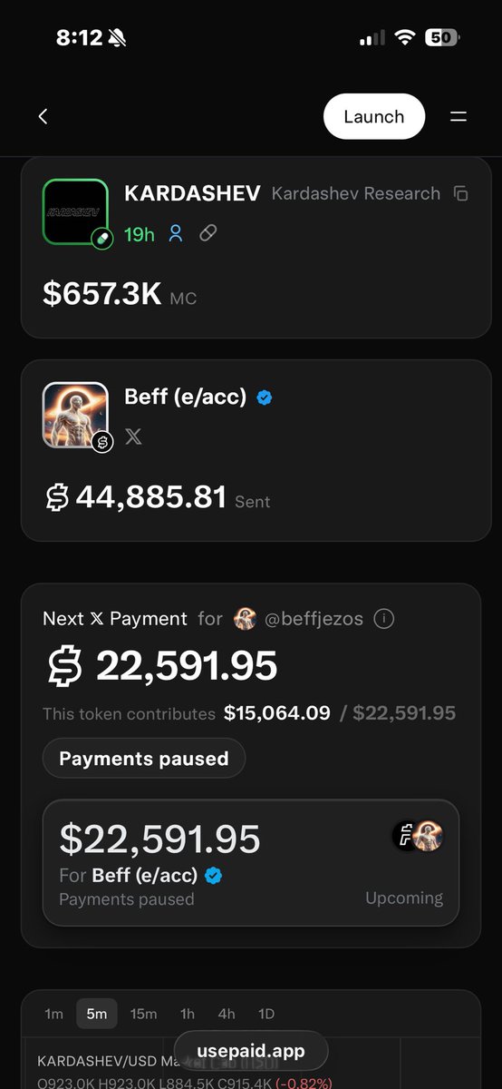 saintt1of1's tweet photo. We need @beffjezos to get this money why is it paused? @UsePaid ? https://t.co/MoiwgU3MVW