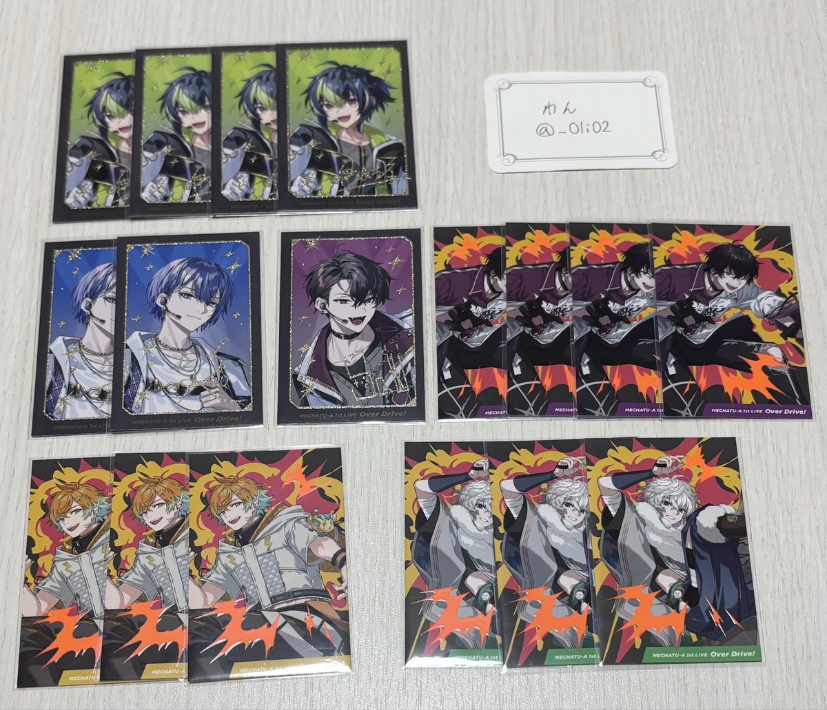 _0li02's tweet photo. 【交換】にじさんじ MECHATU-A めちゃつえー ライブ グッズ Over Drive! 1st LIVE チェキ カード 

譲:画像

求:同種️🩵

郵送/名古屋手渡し

お気軽にお声掛けください。 https://t.co/AxzTEFuwn3