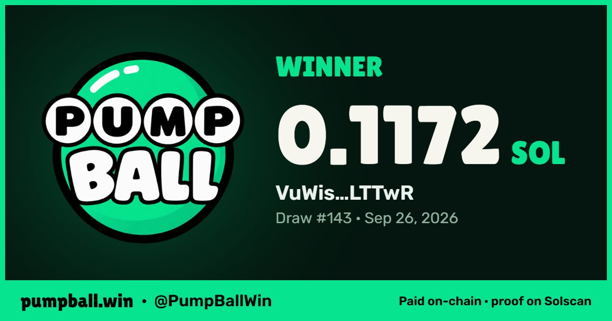 PumpBallWin's tweet photo. Congratulations to our first winner!
https://t.co/DjYoM5hZNO https://t.co/5O5l4H2O64