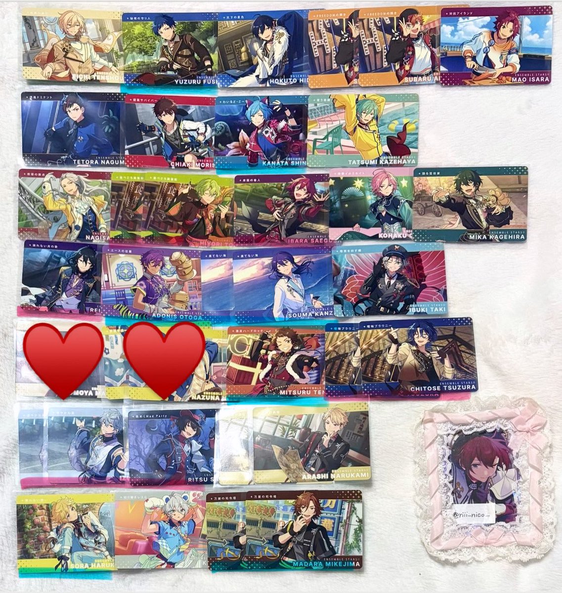 riii_nico_'s tweet photo. 【 交換 譲渡 】 あんスタ カードダス 

譲  弓弦 一彩 宗 颯馬 夏目 斑 英智 北斗 スバル 真緒 鉄虎 千秋 奏汰 巽 凪砂 日和 茨 こはく みか 零 アドニス 維吹 光 チトセ 泉 凛月 嵐 宙 カンナ 

求  R エス ユメ ゆうた 各1 ＞ 定価+送料
      N 司 舞珠 ゆうた1 ＞ (レオ エス ユメ)or定価+送料
⬇️ https://t.co/8l3jfwjMUz