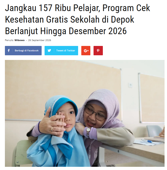 analogidapur's tweet photo. Salut banget sama Dinkes Depok telah mengintensifkan CKG ke sekolah di seluruh wilayah Kota Depok dan telah menjangkau 157ribu pelajar. Program tetap terus diintensifkan hingga Desember 2026 dengan sistem jemput bola agar dapat menjangkau seluruh pelajar👏 https://t.co/jmwGyFciyr https://t.co/QFglbS4iHu