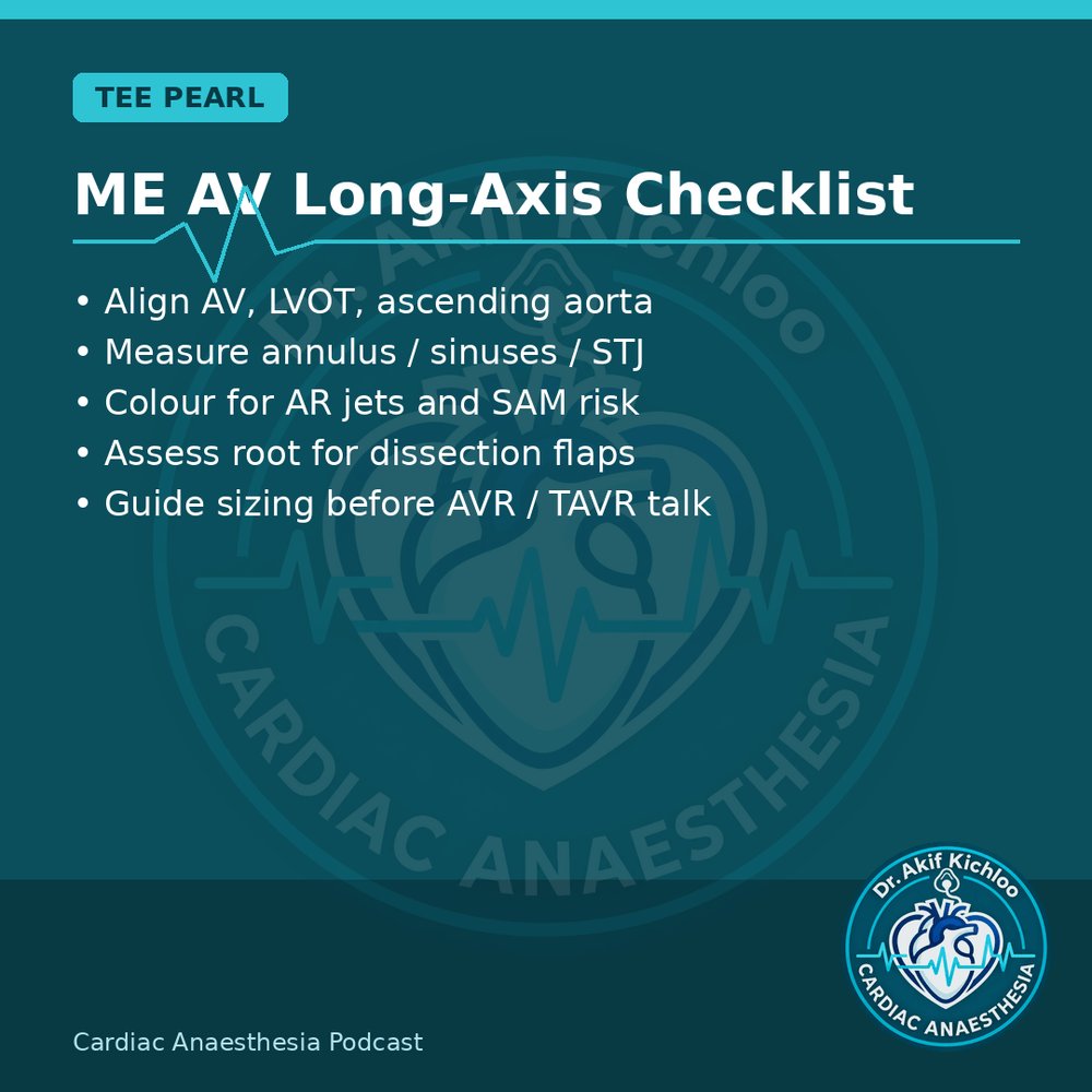 akifkichloo's tweet photo. DHCA, ACP &amp; Valves
DHCA timing, SACP monitoring, ME AV long-axis, TR anaesthetic goals.
Cardiac Anaesthesia Podcast
#CardiacAnaesthesia #CardiacAnaesthesiaPodcast #MedEd #CardiacOR https://t.co/OfZ1pvFAcy
