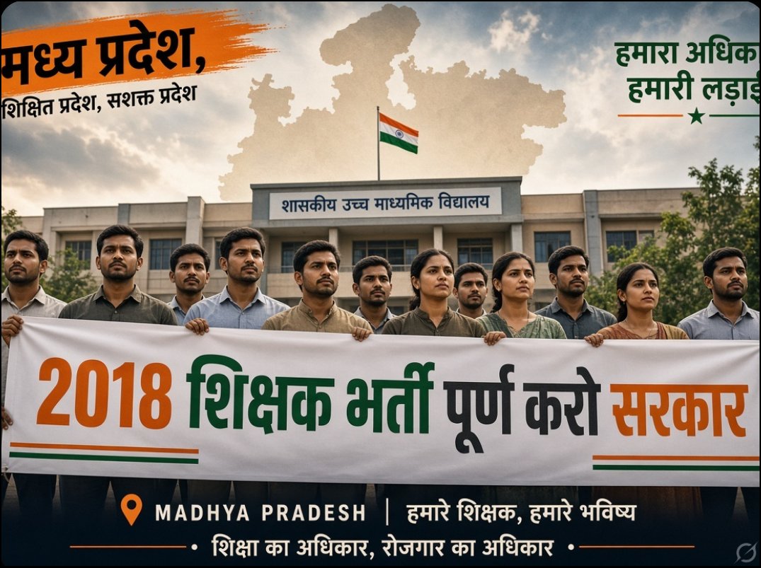 MukeshVish6045's tweet photo. @udaypratapmp
 @DrMohanYadav51
 @narendramodi
 @schooledump

माननीय स्कूल शिक्षा मंत्री जी, माननीय मुख्यमंत्री डॉ. मोहन यादव जी, माननीय प्रधानमंत्री श्री नरेंद्र मोदी जी तथा मध्य प्रदेश स्कूल शिक्षा विभाग के सभी जिम्मेदार अधिकारीगण,8 वर्ष बीत गए हैं लेकिन 2018 शिक्षक भर्ती आज भी अधूरी पड़ी हुई है। हजारों शिक्षित बेरोजगार युवा सालों से सड़कों पर धरना दे रहे हैं, पदवृद्धि और तीसरी काउंसलिंग की मांग कर रहे हैं, फिर भी विभाग के युवाओं से मिलने का समय नहीं निकल पा रहा है।प्रदेश के सरकारी स्कूलों में लाखों पद खाली पड़े हैं। मिडिल स्कूलों में लगभग 99 हजार और प्राथमिक स्कूलों में 1 लाख 31 हजार से अधिक पद रिक्त बताए जा रहे हैं। इतने बड़े पैमाने पर शिक्षक न होने से बच्चों की पढ़ाई प्रभावित हो रही है, शिक्षा की गुणवत्ता गिर रही है और युवाओं का भविष्य अंधकार में जा रहा है।जो विभाग बच्चों के भविष्य और युवाओं के रोजगार से जुड़ा है, उसी विभाग के पीड़ित अभ्यर्थियों से मिलने का समय नहीं है तो फिर मंत्री पद का क्या अर्थ रह जाता है? गणमान्य नागरिकों, पार्टी कार्यकर्ताओं और पदाधिकारियों से मिलना जरूरी हो सकता है, लेकिन जिन युवाओं के हक और जिन बच्चों के भविष्य की जिम्मेदारी इस विभाग पर है, उनसे दूर रहना स्वीकार्य नहीं है।2018 की भर्ती प्रक्रिया को तुरंत पूर्ण करिए। शेष पदों पर तृतीय काउंसलिंग कराइए, राजपत्र के अनुसार पदवृद्धि करिए और योग्य अभ्यर्थियों को नियुक्ति दीजिए। खाली पड़े स्कूलों में शिक्षक भेजिए ताकि बच्चों को गुणवत्तापूर्ण शिक्षा मिल सके और युवाओं को उनका हक मिल सके।प्रधानमंत्री जी के विकसित भारत के विजन और मुख्यमंत्री जी के अच्छे शासन के दावों के साथ यह लंबित भर्ती मेल नहीं खाती। कृपया इस मुद्दे को प्राथमिकता दीजिए। 2018 शिक्षक भर्ती अब और विलंब बर्दाश्त नहीं कर सकती।#शिक्षक_भर्ती_2018 #मध्यप्रदेश #शिक्षकभर्तीपूर्णकरो #युवाओंकोरोजगारदो #खालीपदभरो