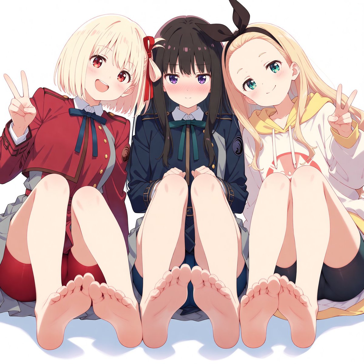 Komappara's tweet photo. リコリコ3人衆   
The Trio of Lycoris Recoil https://t.co/uDb8zlnPuO