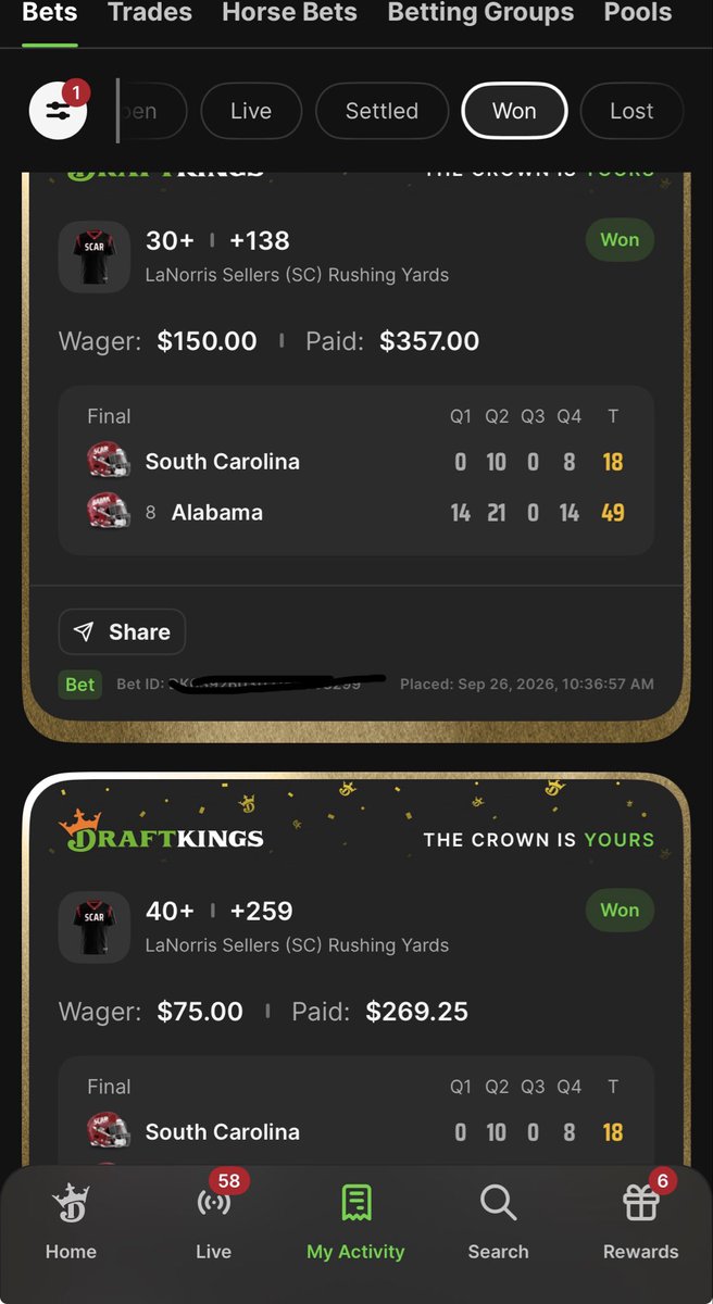 SlipsAndRips's tweet photo. Had to cash out on LaNorris before he meets William Stein and Kentucky next week 😼 #BBN https://t.co/WtcicPaiKw
