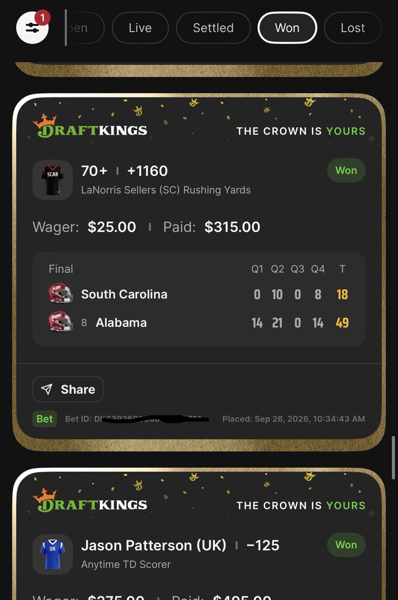 SlipsAndRips's tweet photo. Had to cash out on LaNorris before he meets William Stein and Kentucky next week 😼 #BBN https://t.co/WtcicPaiKw