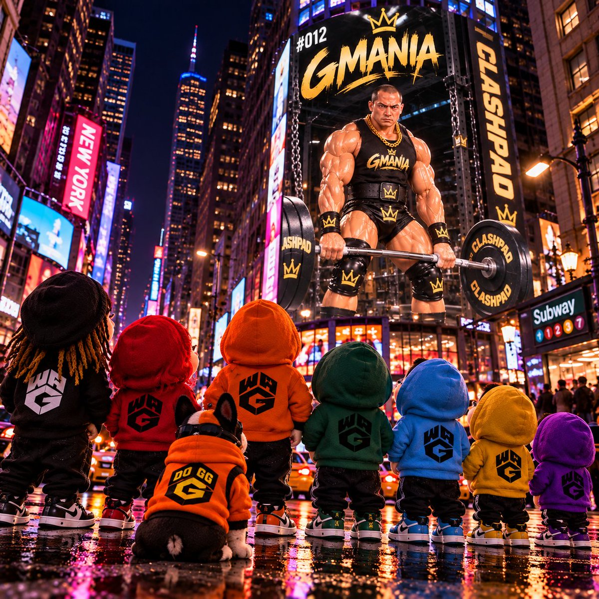 WAGcrew's tweet photo. We need to catch up to $GG, perhaps $GMANIA has a gym? $WAG &amp; $GDOGG journey begins!

@gangstergeorge_ @EricOnChain__ @ClashPadFun https://t.co/8QYPHbifC8