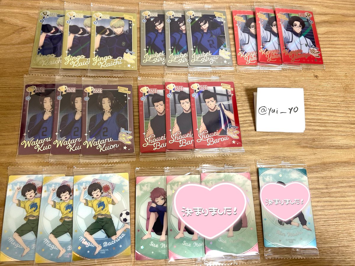 yui__y0's tweet photo. 【交換/譲渡】
ブルーロック ブルロ ウエハース6

【求】千切or 150/枚+送料

【譲】凛、烏、閃堂、士道、乙夜、ニ子、清羅、雷市、蟻生、雪宮、久遠、馬狼、蜂楽、冴

ERはER同士の交換優先
譲渡は条件良い方優先

検索からでもお気軽にお声掛けください🙇🏻‍♀️ https://t.co/XbDTS888DL