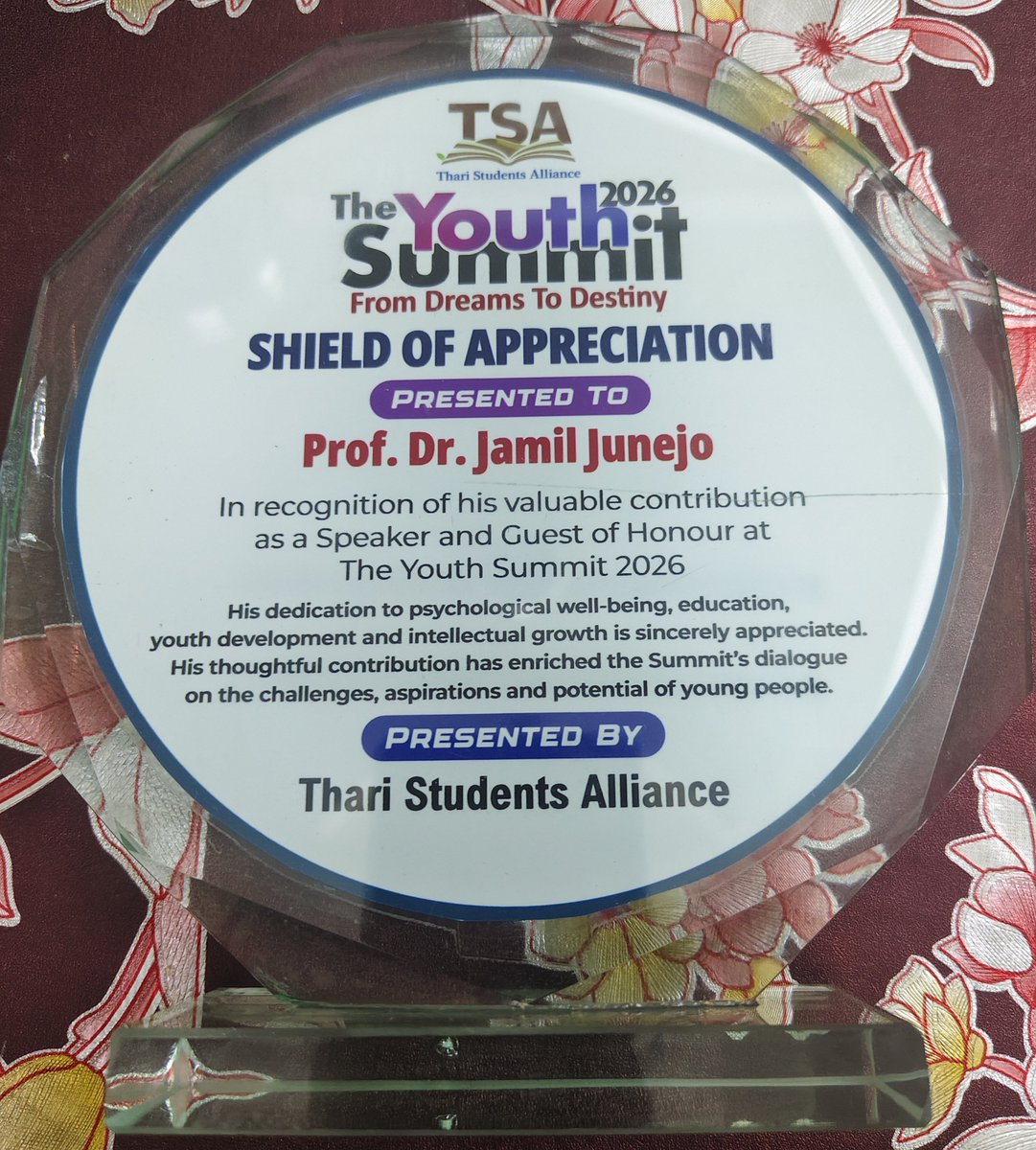 JunejoJamil's tweet photo. Had an incredible experience speaking at The Youth Summit 2026, "From Dreams To Destiny," organized by Thari Students Alliance.
What struck me most was the Despite everything, seeing this level of enthusiasm gives me real hope that Sindh is moving forward in education. https://t.co/8gnDHH0L2T