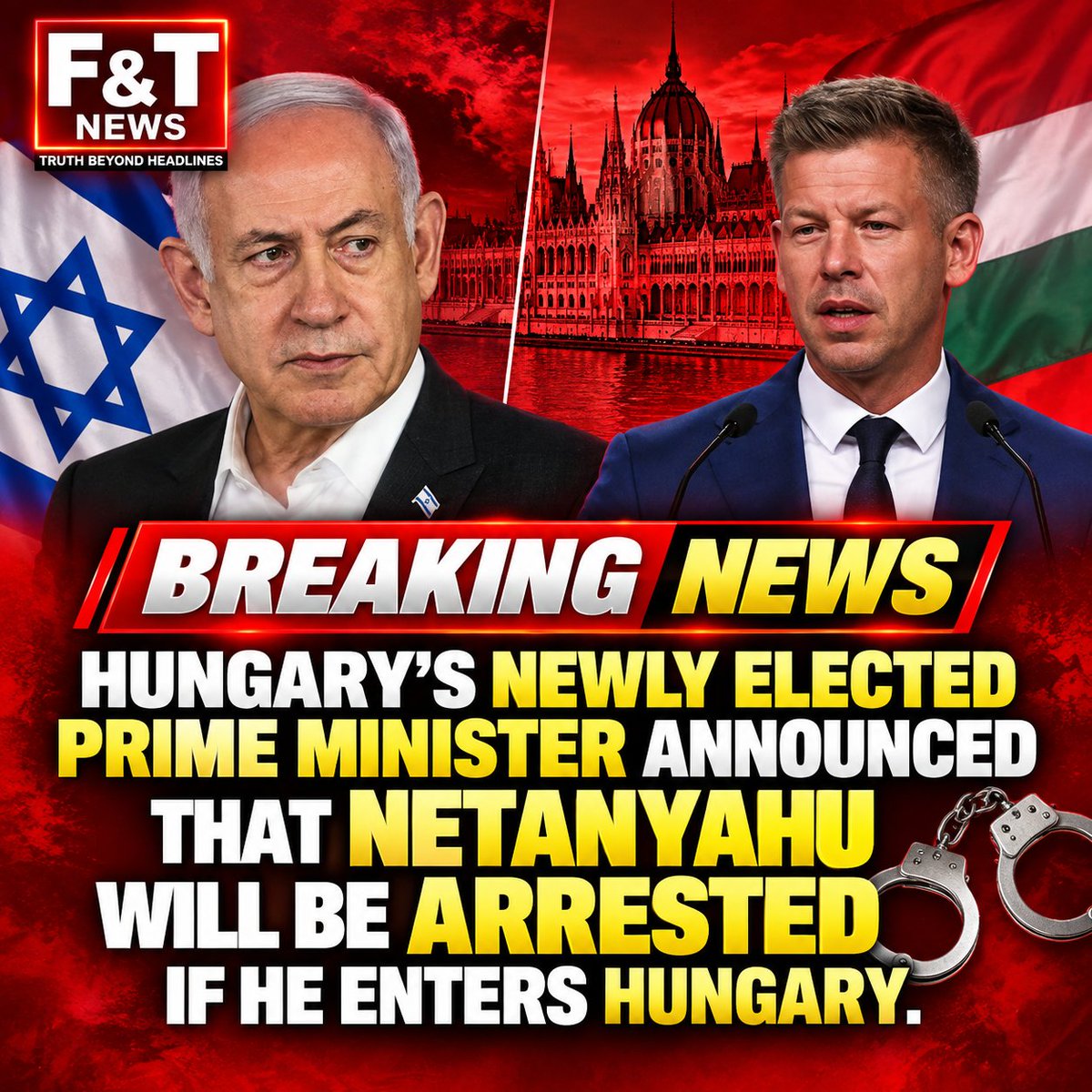 FuriousTrusted's tweet photo. 🚨  NEWS UPDATE :

Hungary's newly elected prime minister announced that Netanyahu will be arrested if he enters Hungary. https://t.co/UDzs36I2Jy