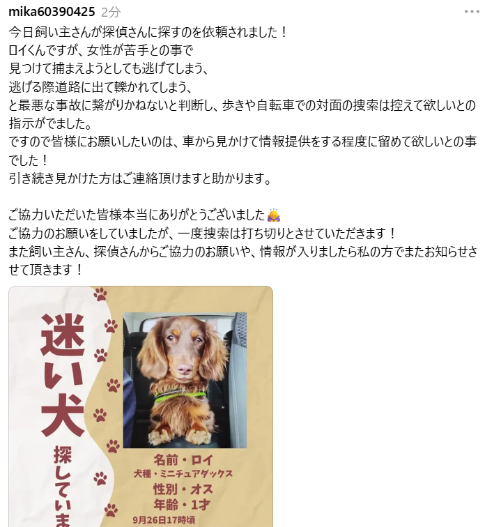 mama88872520's tweet photo. 一刻も早い無事保護✨祈ってます🙏
https://t.co/3RDT8WXAKF
無理に追わず🙈声掛けせず🙊情報お届け下さい🙏
#栃木県  #足利市  #迷子犬 https://t.co/TEe71DcdAF