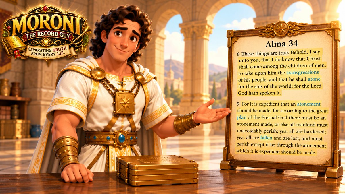 SimplyWithFaith's tweet photo. Moroni, the Record Guy, approves this message: 

Amulek teaches about the Atonement of Jesus Christ with stunning clarity.

You can see more of Moroni the Record Guy here: 
https://t.co/IacWK5ygr5

#FloodXwithTruth #SaintsOnX #BuildZionOnX #LDSX #LDX https://t.co/wTZFIc059j
