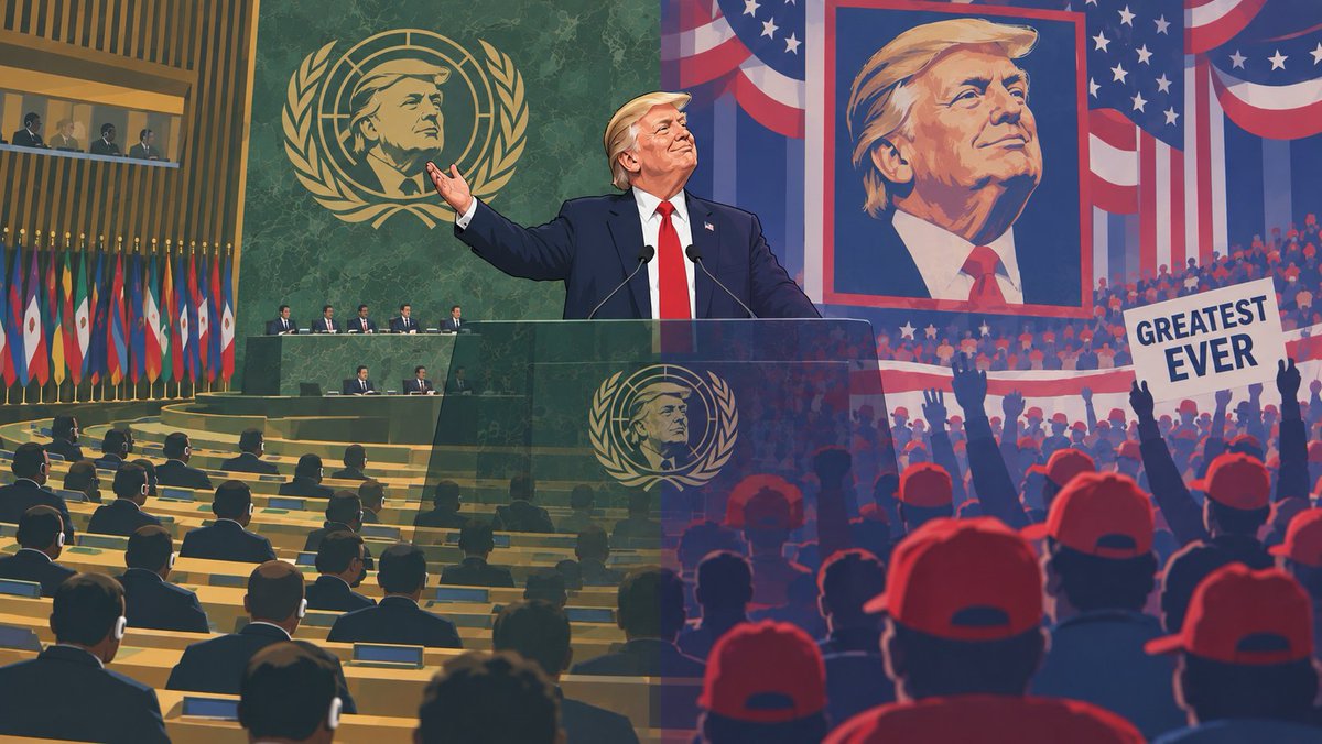 Mits928's tweet photo. One more shot.
もう1枚。
#PoliticalCartoon #Trump #UNGA #Satire #EditorialIllustration #DoubleExposure #SelfPromotion #GREATESTEVER https://t.co/ULT0ZbcBcM