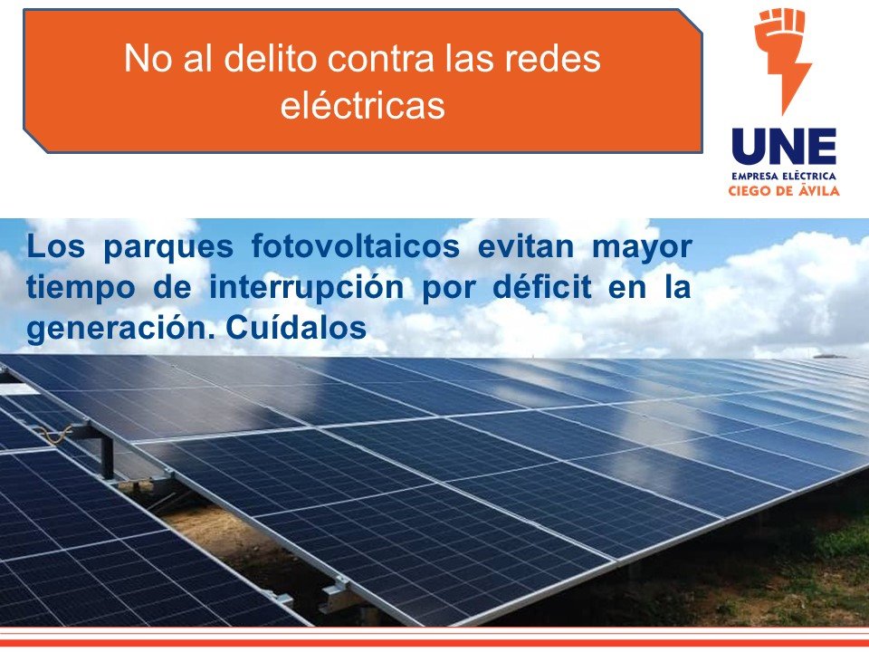 EAvilenos's tweet photo. Todos debemos enfrentar el delito contra las redes eléctricas. #Cuba #CiegodeÁvila #loquenosUNEcompromiso https://t.co/VNQqTU5y0Q