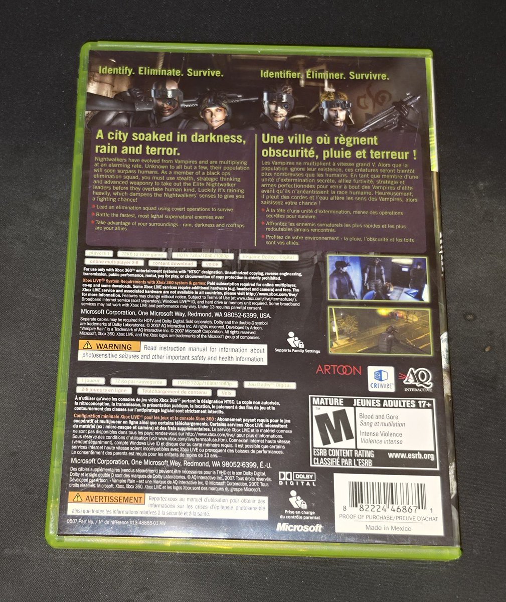 eastretrogamer's tweet photo. Vampire Rain for the Xbox 360. 🦇

#retro #retrogame #retrogames #retrogamer #retrogamers #retrogaming #retrogaminglife #game #games #gamer #gamers #gaming #gaminglife #videogame #videogames #videogamer #microsoft #xbox #xbox360 #xboxone #xboxseriesx #Xboxoriginal #xboxstreamer #xboxseriesxgames #xbox360games #complete #growing #gettingthere #vampire #vampirerain