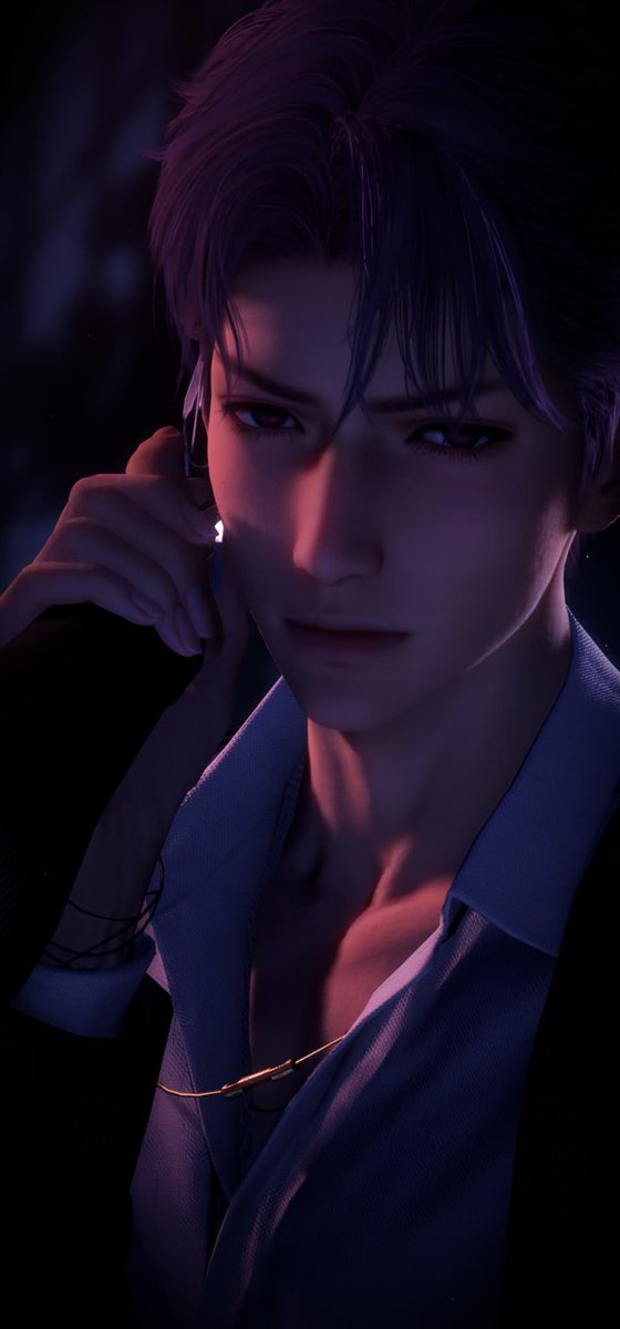 stayrus109's tweet photo. it's crazy how much rafayel's bangs soften and round his face. his eyebrows are slanted and sharp so even when he's acting cute or pouty, he looks like a shark bro 😂 

tactical bangs to lower miss bodyguard's defenses indeed https://t.co/vr5tmnx7pi