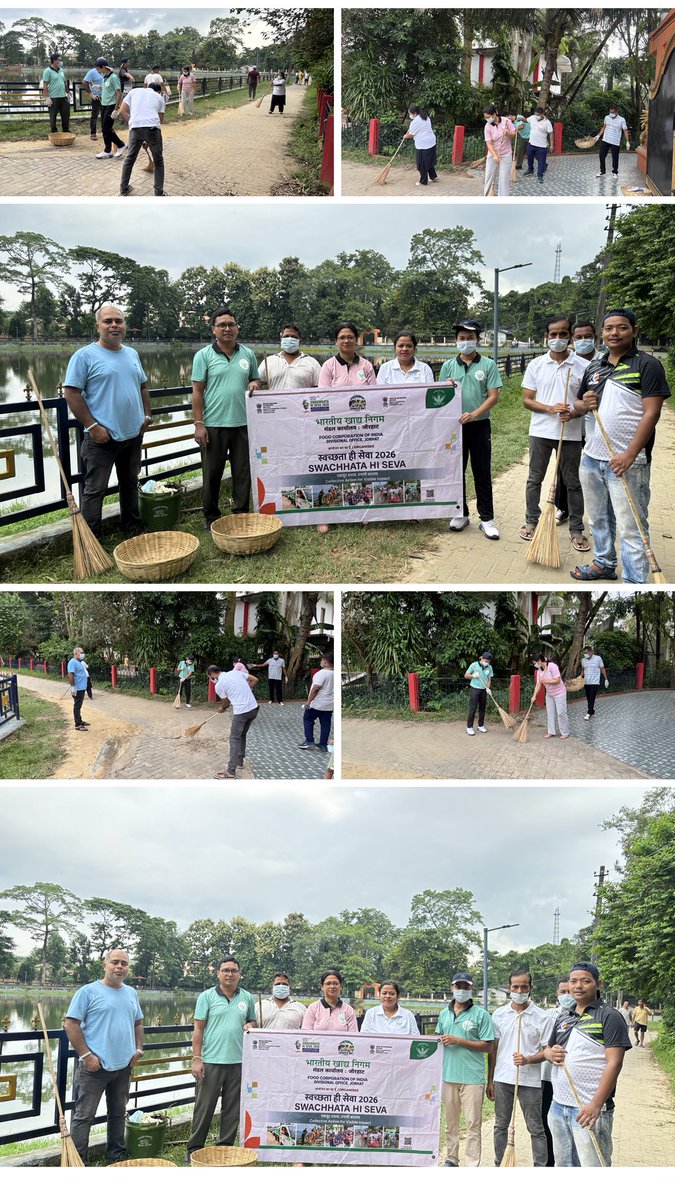 fcidojorhat's tweet photo. On the occasion of #SwachhtaHiSeva2026 and #WorldTourismDay, Food Corporation of India, Divisional Office Jorhat, organised a cleanliness drive at the historic Rajmao Pukhuri, Jorhat, on 27.09.2026 under the initiative of “Swachh Tourist Spots / Iconic Places”.

The cleanliness drive focused on maintaining the cleanliness and aesthetic appeal of the historic tourist site, promoting responsible tourism, and strengthening the message of cleanliness and civic responsibility. The initiative also highlighted the importance of preserving heritage sites and public spaces for future generations.

#SwachhBharat #SwachhTouristSpots #CleanTouristSites #WorldTourismDay #SwachhtaHiSeva2026 #FCI #Jorhat