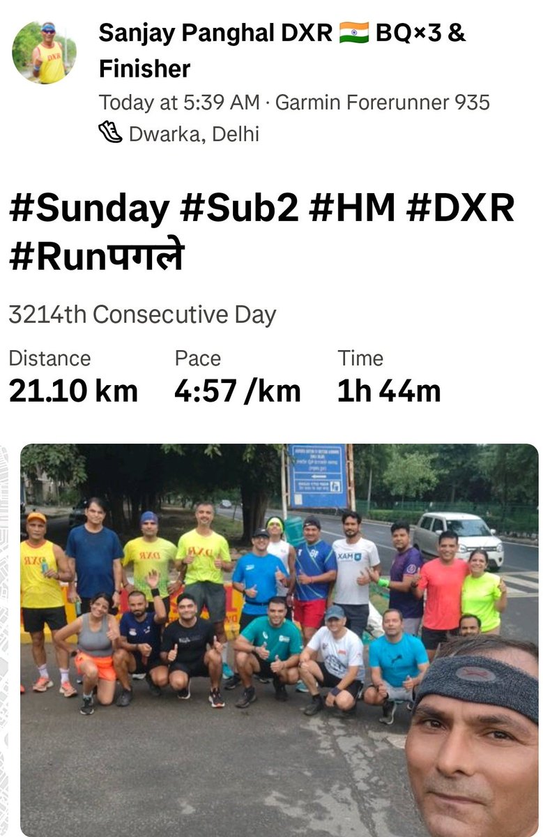sanjaypanghal's tweet photo. जितना तपोगे, जितना जलोगे, चमक उतनी ही, बढ़ती जाएगी,
समय विषम हो या कठिन परिस्थिति, तुम को ना रोक पायेगी।
#Sunday #Sub2 #HM
#AdmireYourself
#pangale #nonstoprunner #Runपगले #DXR #मक्खनदौड़ #RunningMonk #fitness #running @FitIndiaOff @DwarkaXpress https://t.co/ove9WqmPsA