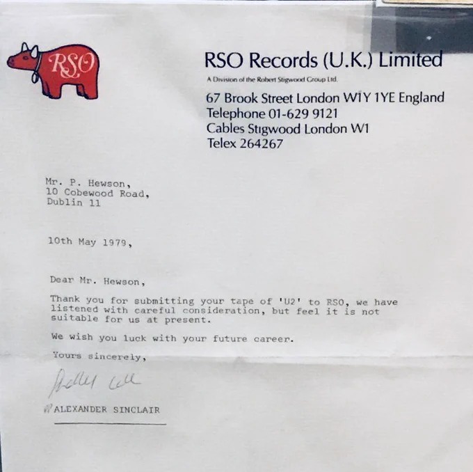 ThatEricAlper's tweet photo. Everybody starts somewhere. Even U2 once got turned down before becoming one of the biggest bands on the planet. https://t.co/ZzK1OonUlJ
