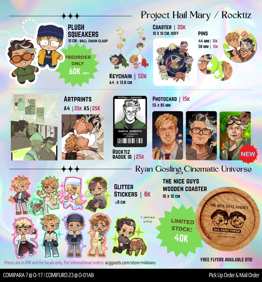mikkiaru__'s tweet photo. ♥️&amp; 🔁 are appreciated !
#CMPR7 &amp; #CF23
Preorder Catalogue: ✨️Batch 2✨️

📅PO Period: Sept 27-Oct 5
📌(locals only) CMPR7 Q-17, CF23 O-01AB Both Days
🔗https://t.co/KyBuXvkQZG

🎨Project Hail Mary, Rocktiz, The Amazing Digital Circus, RGCU

#Comifuro23 #Comipara7 #CF23Catalog https://t.co/YBq2rpuMXB
