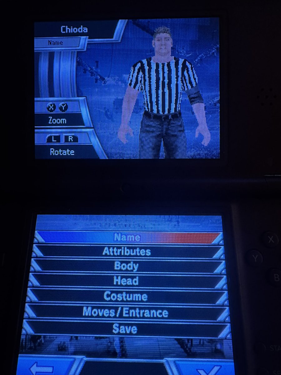 mrenka0102's tweet photo. So I playing my Nintendo DS! I played SmackDown vs Raw 2010! I still got the game! This is interesting! I made a create a wrestler of @MjcChioda back in 2009-10, I guess! I almost got it right! LYF Chioda! Zombieeeeee https://t.co/VZCttVaX6E