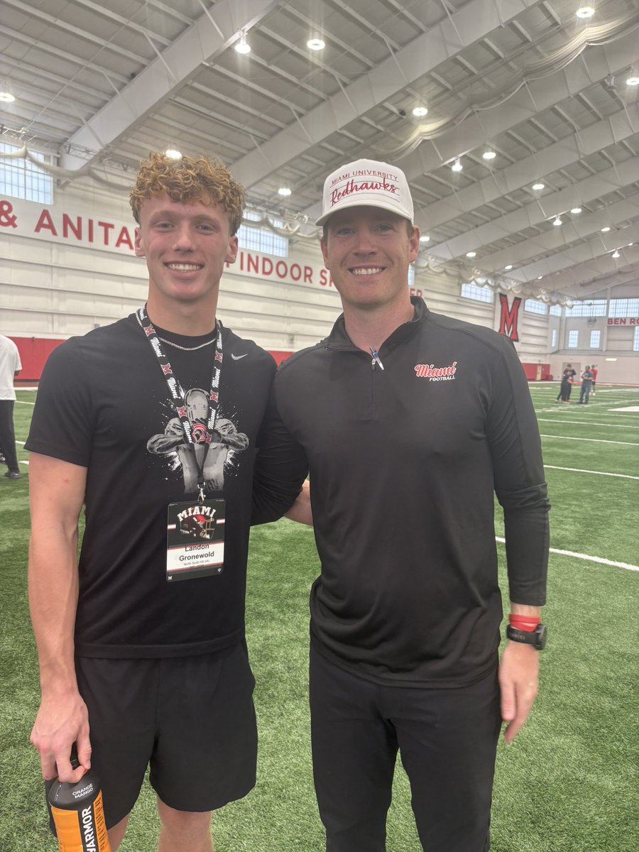 landonjg23's tweet photo. Had a Great time at Yager stadium to watch @MiamiOHFootball get a great win over uconn‼️Can’t wait to build our relationship even further. @NorthScottFB @RipCity7on7 @ByRobHowe @BlairASanderson @ACruse15 @A_Ragland14 @drew15martin @PrepRedzoneIA @On3 @AllenTrieu https://t.co/jNJHR8A001