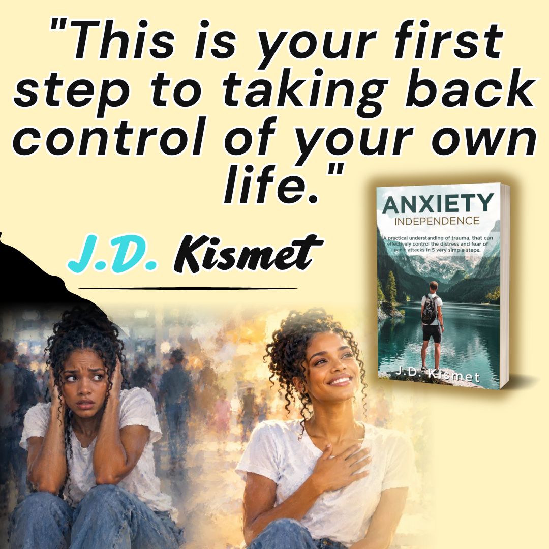 TwBookClub's tweet photo. Anxiety can make the world feel overwhelming, but you can learn to feel safe within yourself again.

"Anxiety Independence" by J.D. Kismet offers 5 simple steps to manage fear,  and regain control during anxious moments and panic attacks.

Available exclusively on @Amazon. https://t.co/Mq9ShTocdY