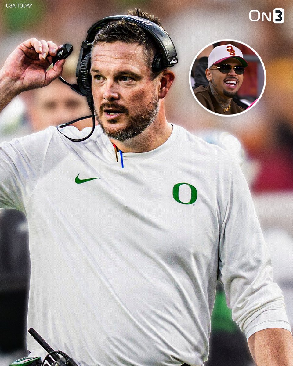 On3's tweet photo. NEW: Oregon's Dan Lanning ends his presser saying he's 3-0 against USC: 

"If you're interested in winning football games, you're from this area, you should go to Oregon. You want to go to a Chris Brown concert, you should go here (USC)."

(via @mtorressports) 

https://t.co/6miKepMhb5