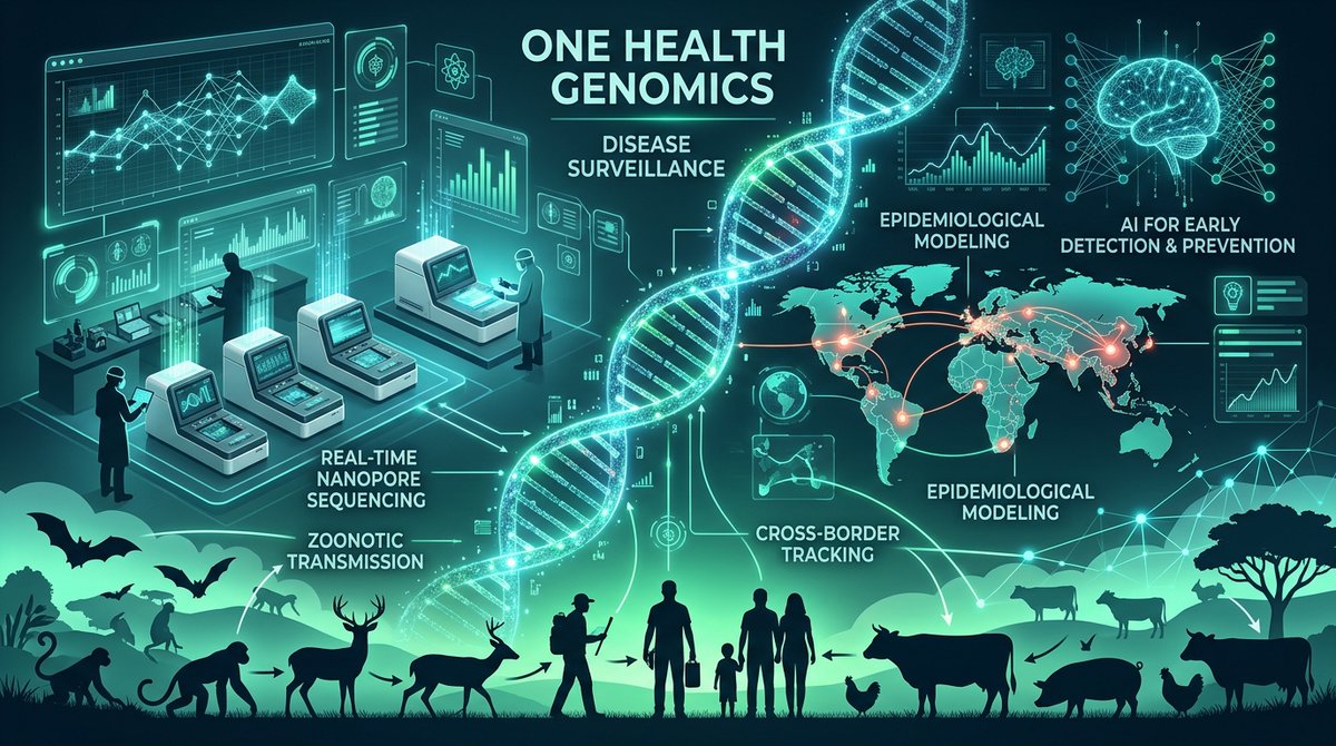 realnehalhas9's tweet photo. Stopping pandemics means catching spillover where it starts. Combining field genomic sequencing, wastewater tracking, and AI surveillance turns One Health theory into real-time frontline defense.

#OneHealth #DiseaseSurveillance https://t.co/VC9oNJbGcl
