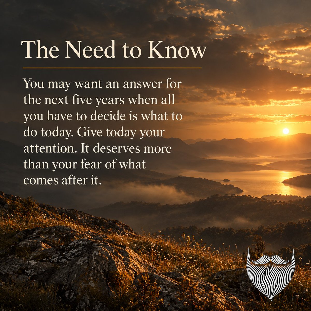 pjjack206's tweet photo. Five years from now won’t be decided by how much you worried today. What’s in front of you will still need you. #mancard https://t.co/ute64UFZBB