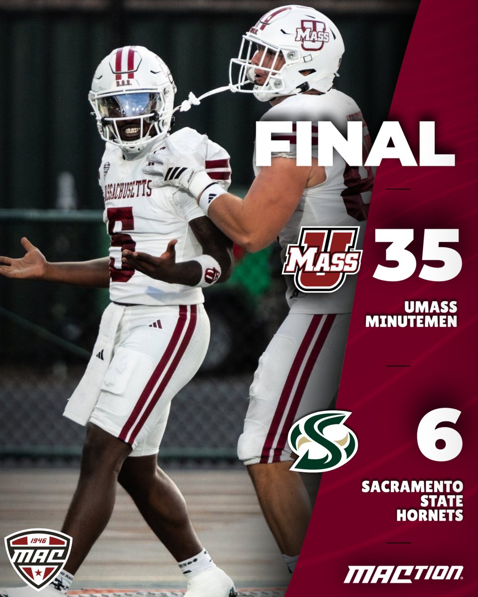 MACSports's tweet photo. Tell your friends... the Minutemen are 4-0! 

@UMassFootball | #MACtion https://t.co/wfdHvG4Yvg