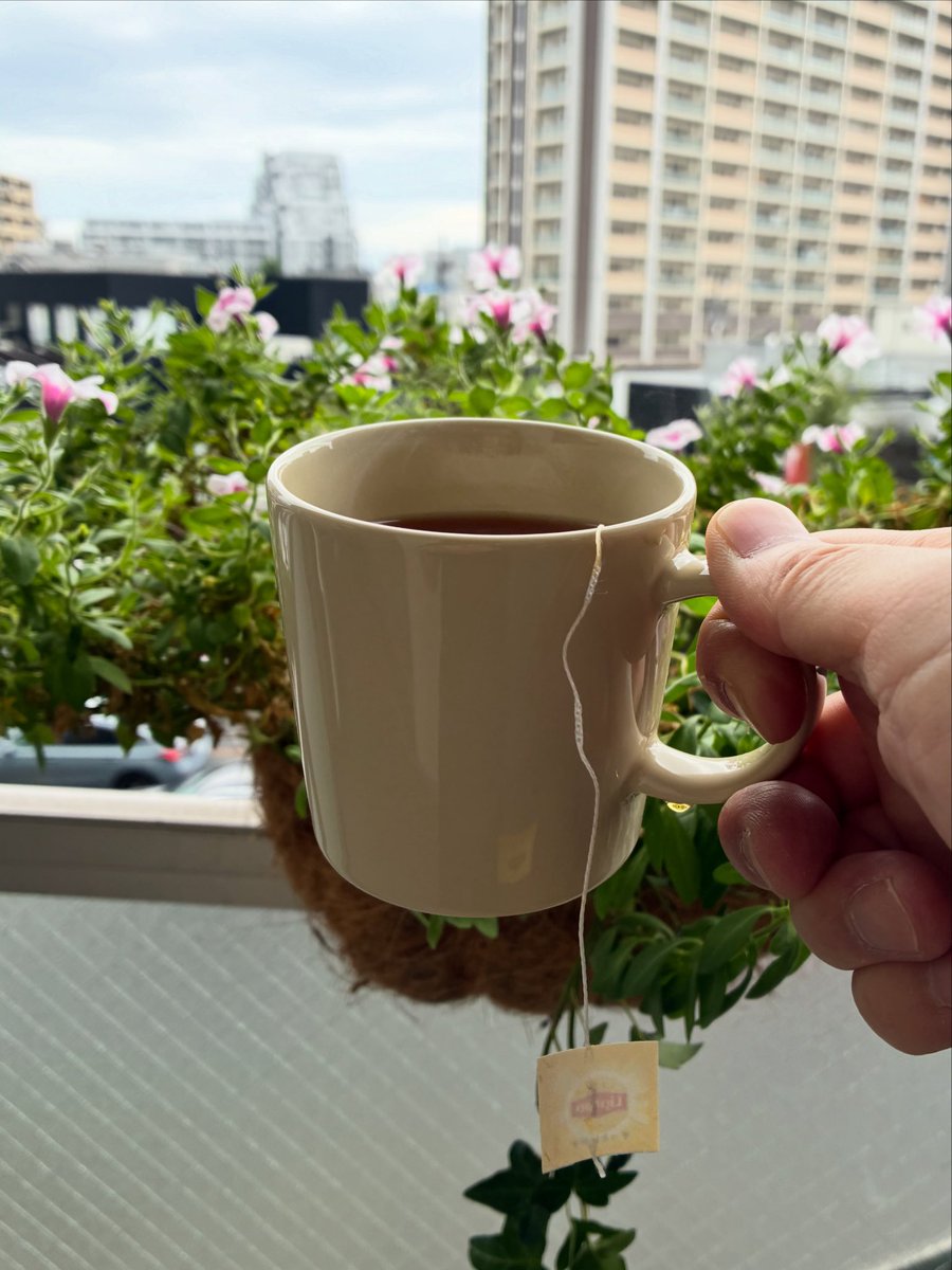 HitoshiKamikubo's tweet photo. 引っ越し荷物をほどき中。
お昼になって、やっと一杯の紅茶。

今度の部屋は広いのですが、交通の激しい大通りに面しているのは誤算でした。交通量かなり多い。

#茶好連 https://t.co/s7zykBi5l2