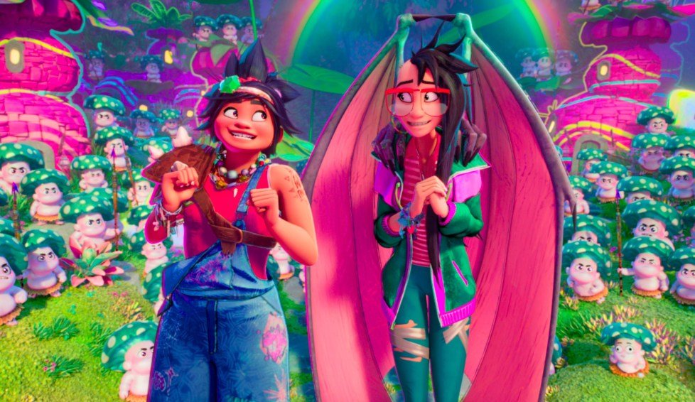 l_atissimus's tweet photo. and you can see this reflected in their character designs. raissa, obviously, has the manananggal wings. and jo has a "crown" with a green gem, the same green of batiba's magic. https://t.co/YGbqvu2QLl