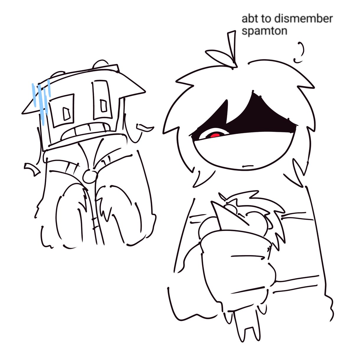 starstructloser's tweet photo. artistic rendition on how i felt watching @ivansapartment krisoomf battling spamton neo and brutally ripping him limb from limb in the process https://t.co/YgBTxxF0jb