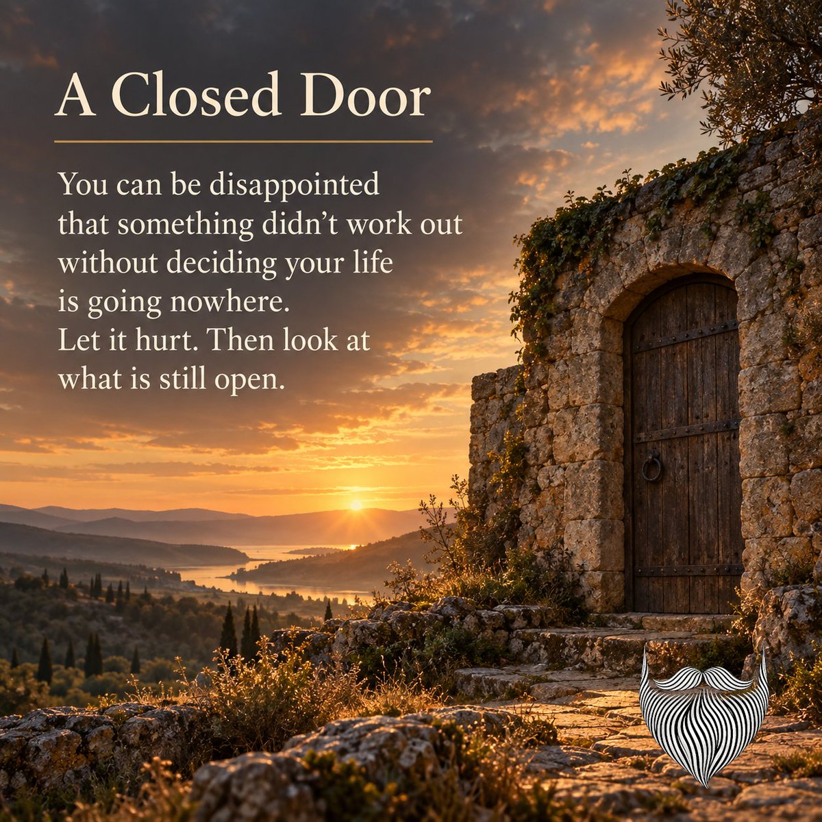 ManCard558038's tweet photo. It hurts when a door closes. It hurts longer when you decide it was the only door you had.
#mancard https://t.co/LOrycGOgLo