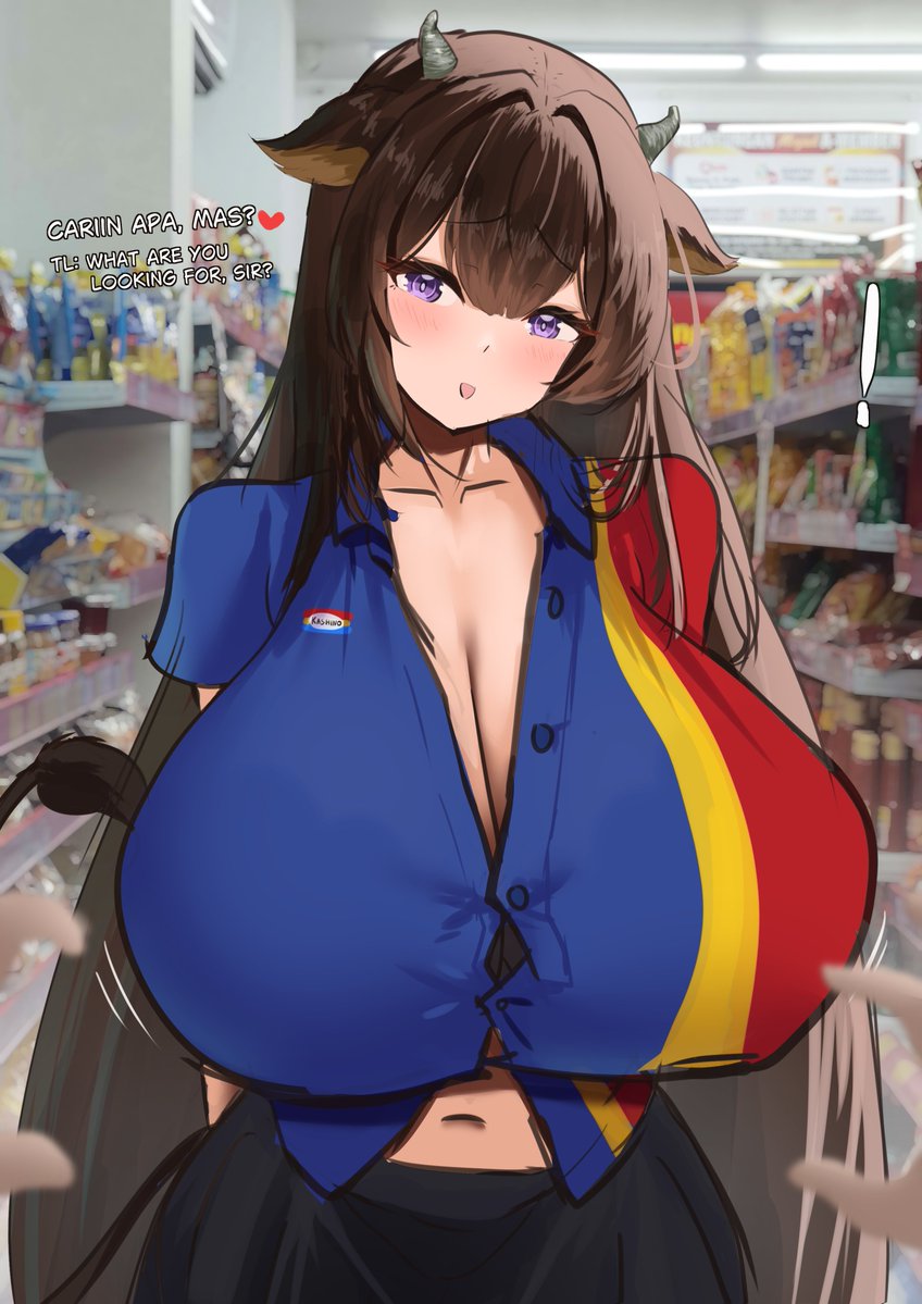 Reefley's tweet photo. Kok mbak minimarketnya beda ya? Itu susu pribadi atau stok minimarket? https://t.co/udZTRvgD8q