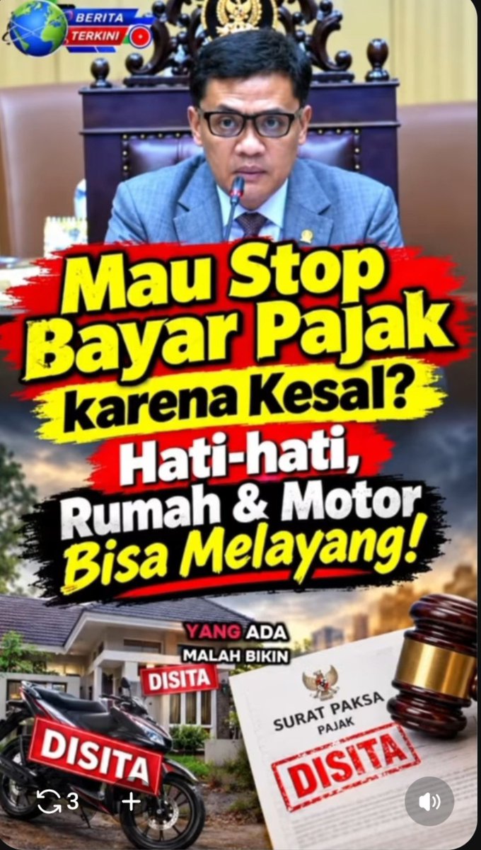 AdamVelcro's tweet photo. Yg di sita itu harus nya aset koruptor kaya temen² kelen ini bukan malah sita barang rakyat yg kesusahan, terus² di kejar pajak.. memang cocok kali sologan kelen ini, duduk,diam,duid kagak ada guna nya kelen, lemah sama koruptor kenceng sama rakyat, kelen penjajah atau siapa sih? https://t.co/a7hXt9VCNt