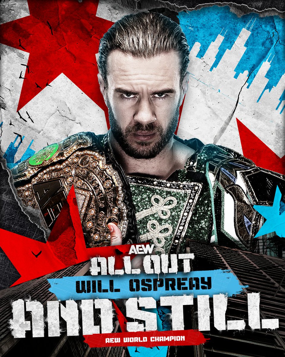 AEW's tweet photo. #AndSTILL!!
The Aerial Assassin @WillOspreay is STILL your AEW World Champion after an absolutely brutal defense at #AEWAllOut! https://t.co/O1ZSZc5tcn