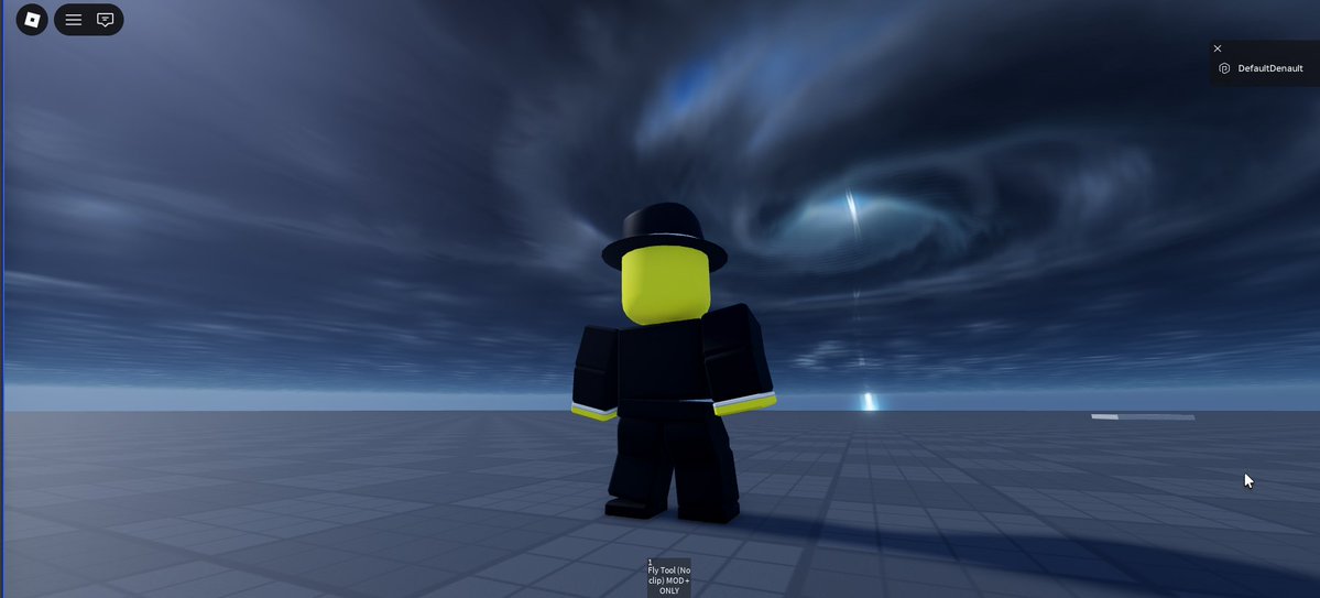 DefaultDenault's tweet photo. @senchatf @asimo3089 got full volumetrics working! The cloud spins though i do need to adjust the beam, the z clipping is messing with it. https://t.co/WBaGn6Iey8