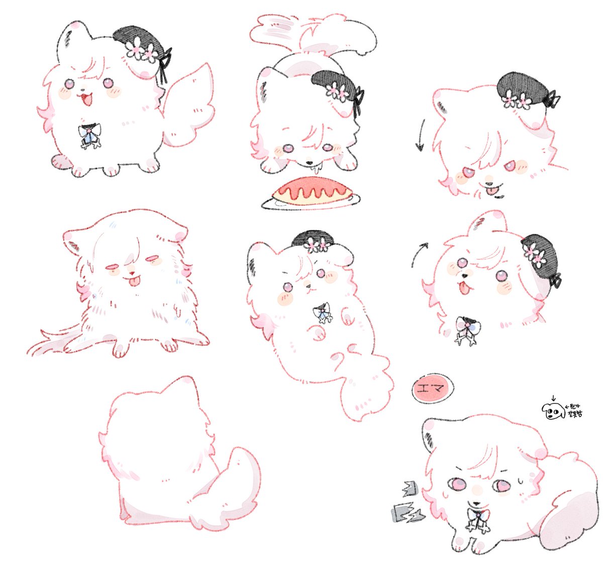 Mya_nosaba's tweet photo. 트친이 좋아하는 벚꽃떡 강아지 https://t.co/A3RLM44ZGh