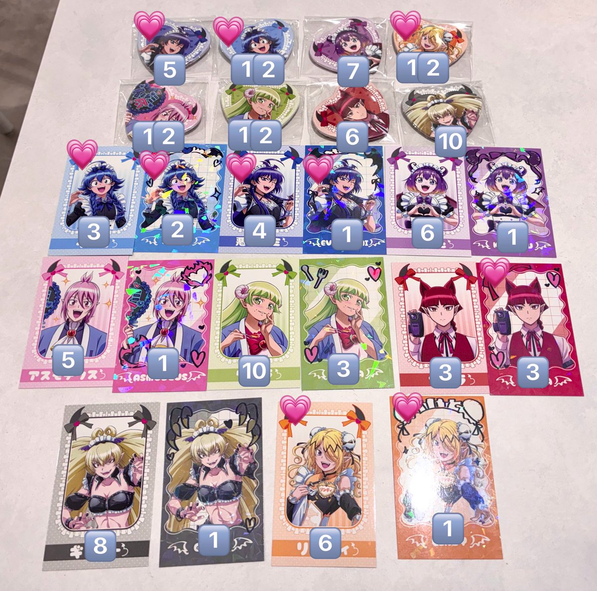 ptjffu's tweet photo. ꒰交換/譲渡/買取꒱
魔入りました！入間くん アモカフェ 

求）メリー 🎀＞🍒＞無印/定価
譲）画像/定価

୨୧都内＞ヤフーフリマ＞郵送
୨୧買取の際缶バ・レアは半数抱き合わせ可。メリー、アメリだと嬉しいです。
୨୧💗は🎀との交換、抱き合わせ含む方優先。💗缶バは缶バ同士のみ。 https://t.co/StTkBJn5Pn