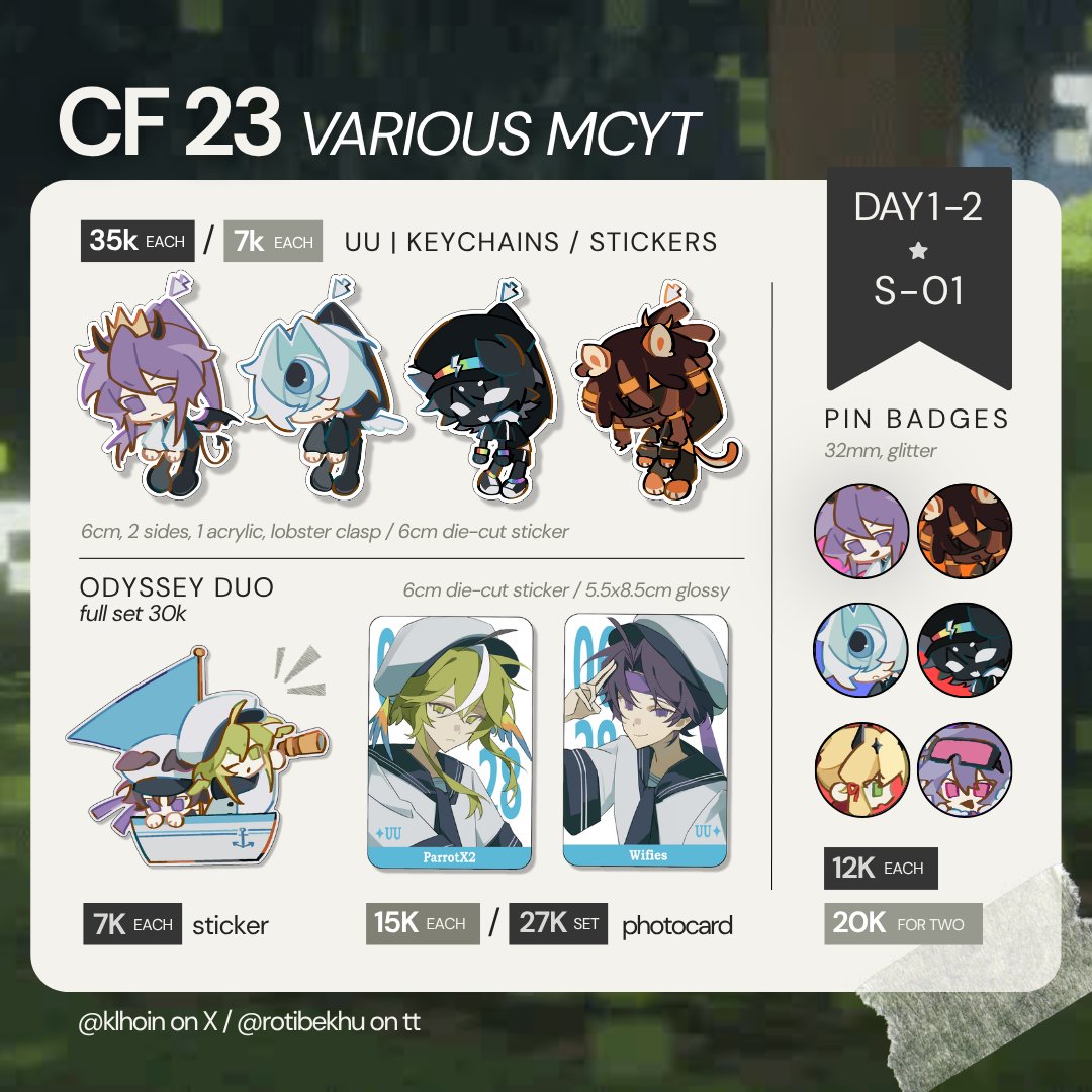 mcytbase's tweet photo. Mcsell! haloo, sender is opening CF23 preorders! ada mcyt ( uu &amp; strength ) and reverse: 1999 barangkali ada yg minat :D (link di reply!) https://t.co/2tRKrnNn9M