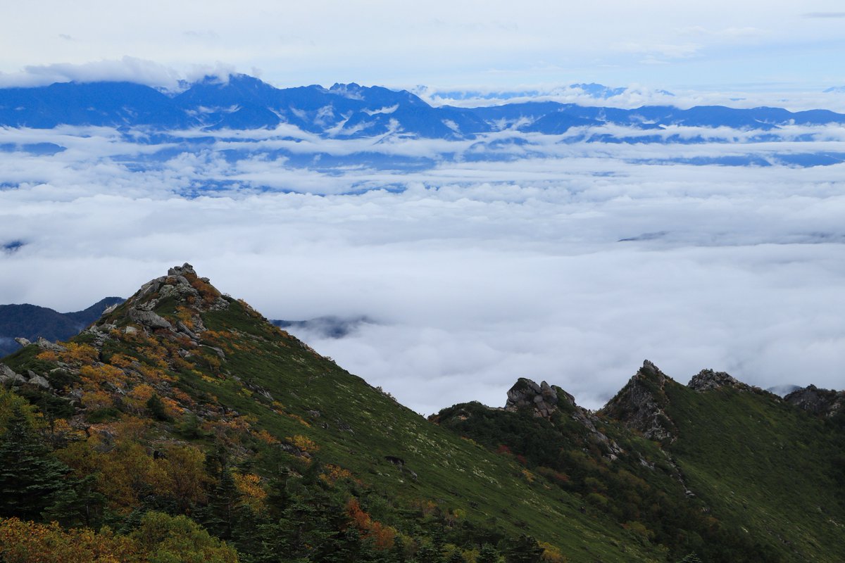 jackal9880's tweet photo. 2026/09/27 金峰山
大弛峠から金峰山。珍しく大弛峠の駐車場が空いていてよかった。微妙な天気だったがガスの切れ間を狙って朝活。木々が色づき始めてきていた。 https://t.co/pUyScU8MLq