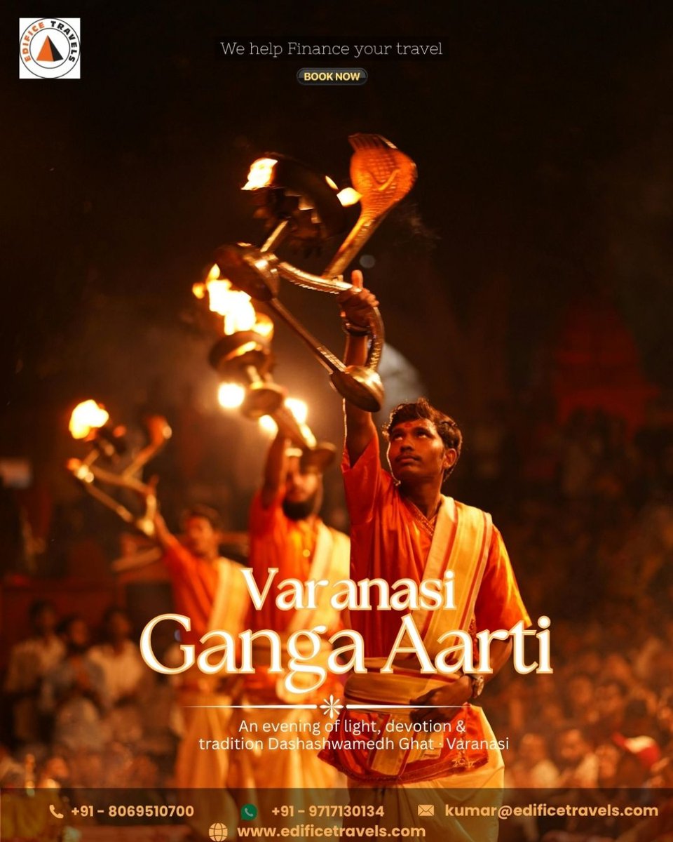 edificetravels's tweet photo. Where the Ganges glows. 🪔 Where Varanasi comes alive.

Ganga Aarti, all taken care of. 🪔
Transport • Breakfast • Guide • Hotel 

Follow us: @edificetravels
Visit our website &amp; online store:  https://t.co/DkBekfcyLf

#Varanasi #GangaAarti #Kashi #TravelIndia #EdificeTravels https://t.co/clysM2gFfA