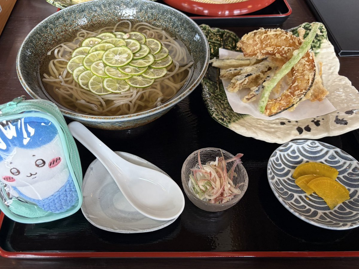 amane2010's tweet photo. 会津でお蕎麦！
季節のお蕎麦、塩だしすだち蕎麦を注文。
塩だしもすだちもさっぱりしててうまし✨ https://t.co/TqDUWG2eyn