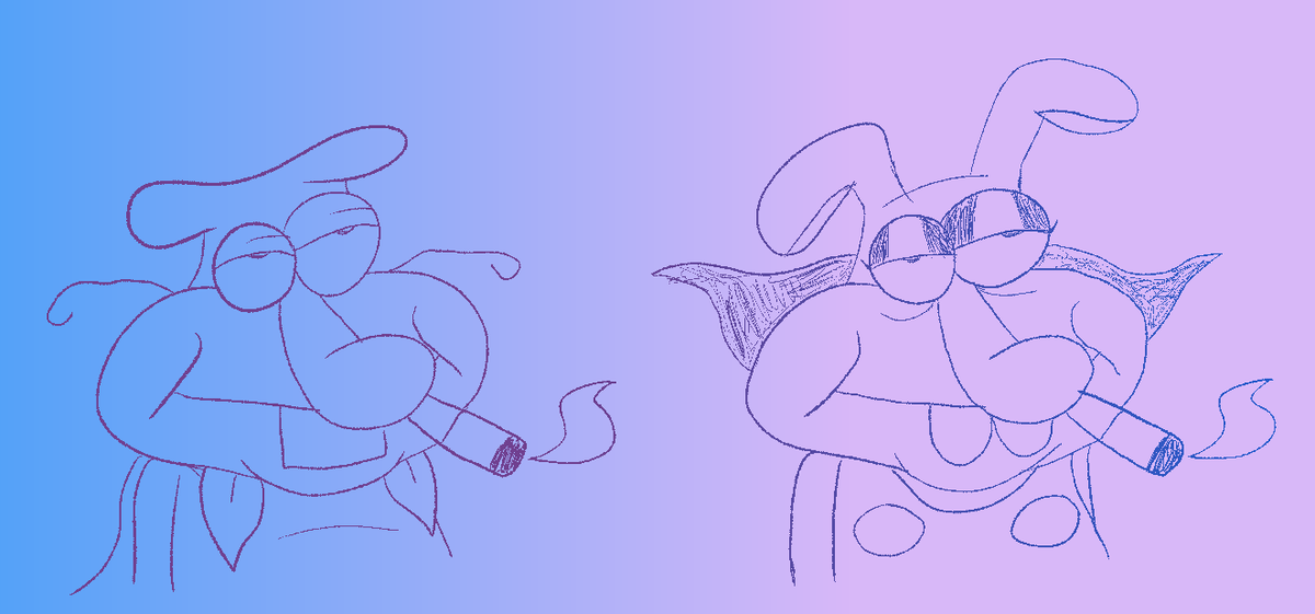 GiddyTehKitty's tweet photo. doise smoking with his buddy #pizzatower #pizzatowerfanart #doise https://t.co/ktZK2akS3P