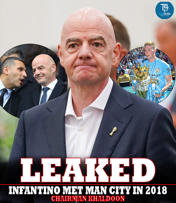 topskillsportuk's tweet photo. 🚨💣 𝐒𝐄𝐂𝐑𝐄𝐓 𝐋𝐄𝐀𝐊𝐄𝐃: Gianni Infantino helped broker deals that fined clubs €20m over inflated sponsorships linked to Abu Dhabi and Qatar owners. 😳🔵⚖️

FIFA president Gianni Infantino and Manchester City chairman Khaldoon Al Mubarak later met publicly at the Etihad before a Manchester derby.

That meeting came around the same time Football Leaks showed Infantino had already held private talks with City over FFP.

Those settlements avoided heavier punishments, including European bans.

Leaked 2018 documents showed he was involved in secret meetings and settlement terms.

The story has returned after Manchester City’s guilty verdict on 114 of 115 Premier League charges, with UEFA now under fresh scrutiny.

Fans have called him corrupt. Infantino has presented the deals as a practical way to keep the clubs in European football.
