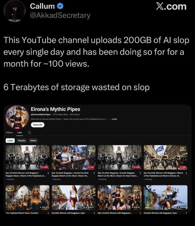 HardyMaxim21112's tweet photo. @TeamYouTube YouTube is demonetizing animators who pour real effort and sweat into their work while AI slop channel like this thrive. I hear the CEO of YouTube loves AI so much, is this his damn goon material? 😭💔

REMONETIZE US ANIMATORS! https://t.co/Mf6AU1YwK0