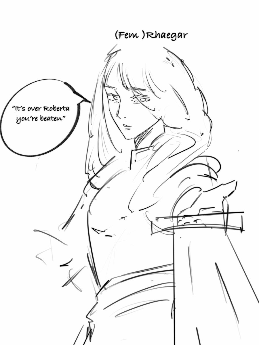 Rainboria's tweet photo. Dream sequence ( very rough sketch ahaha) Fem Rhaegar and Robert #digitalart #asoiafart #asoiaf #gameofthronesart #gameofthrones #robertbaratheon https://t.co/PFAVmmzqQH